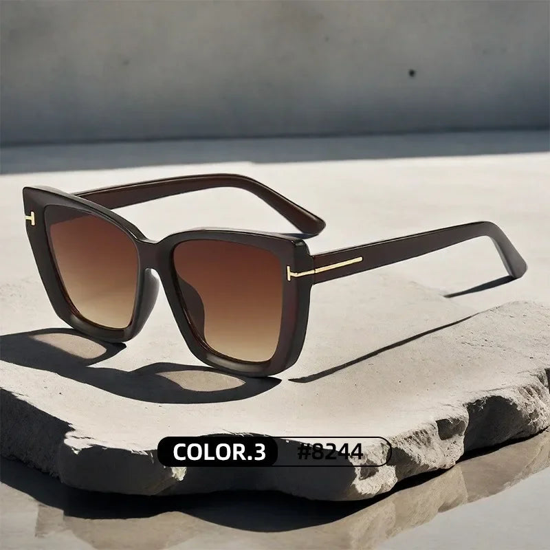 New Square Designer Cat Eye Sunglasses Women Vintage High Quality Sun Glasses Fashion Big Frame Cool Sexy Female Oculos