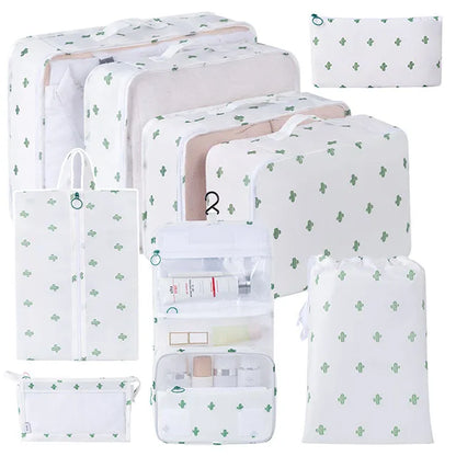 8/9/10/11 Pcs Set Travel Organizer Storage Bags Suitcase Packing Cubes Set Cases Portable Luggage Clothe Shoe Tidy Pouch Folding - AMULET RING STORE