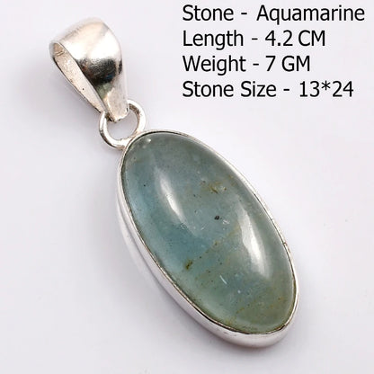 Genuine  Amaquarine  Pendant Hand Made Women Jewelry gift
