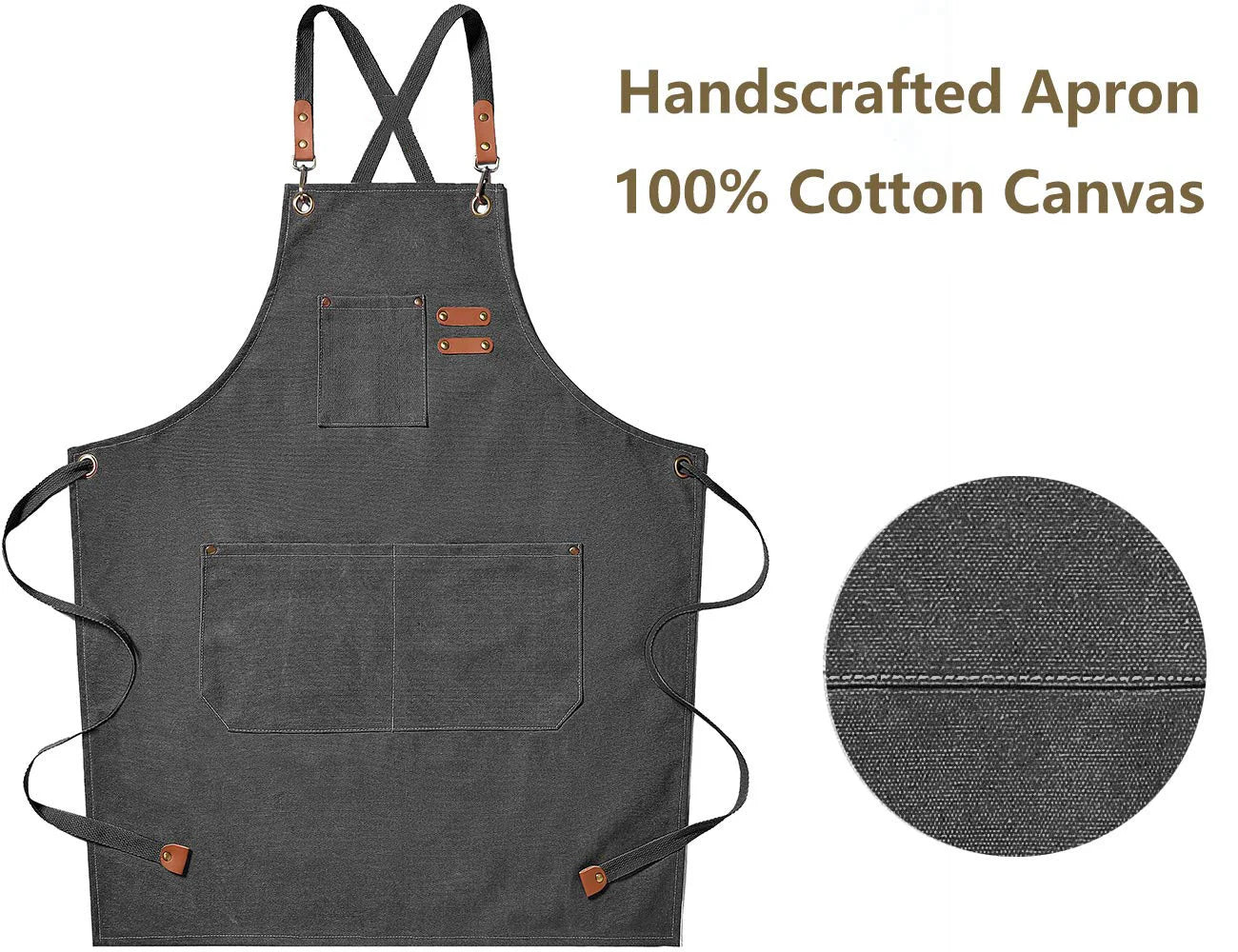 Customized apron New Fashion Canvas Kitchen Aprons For Woman Men Chef Work Apron For Restaurant Bar Shop Cafes Studios Uniform - AMULET RING STORE