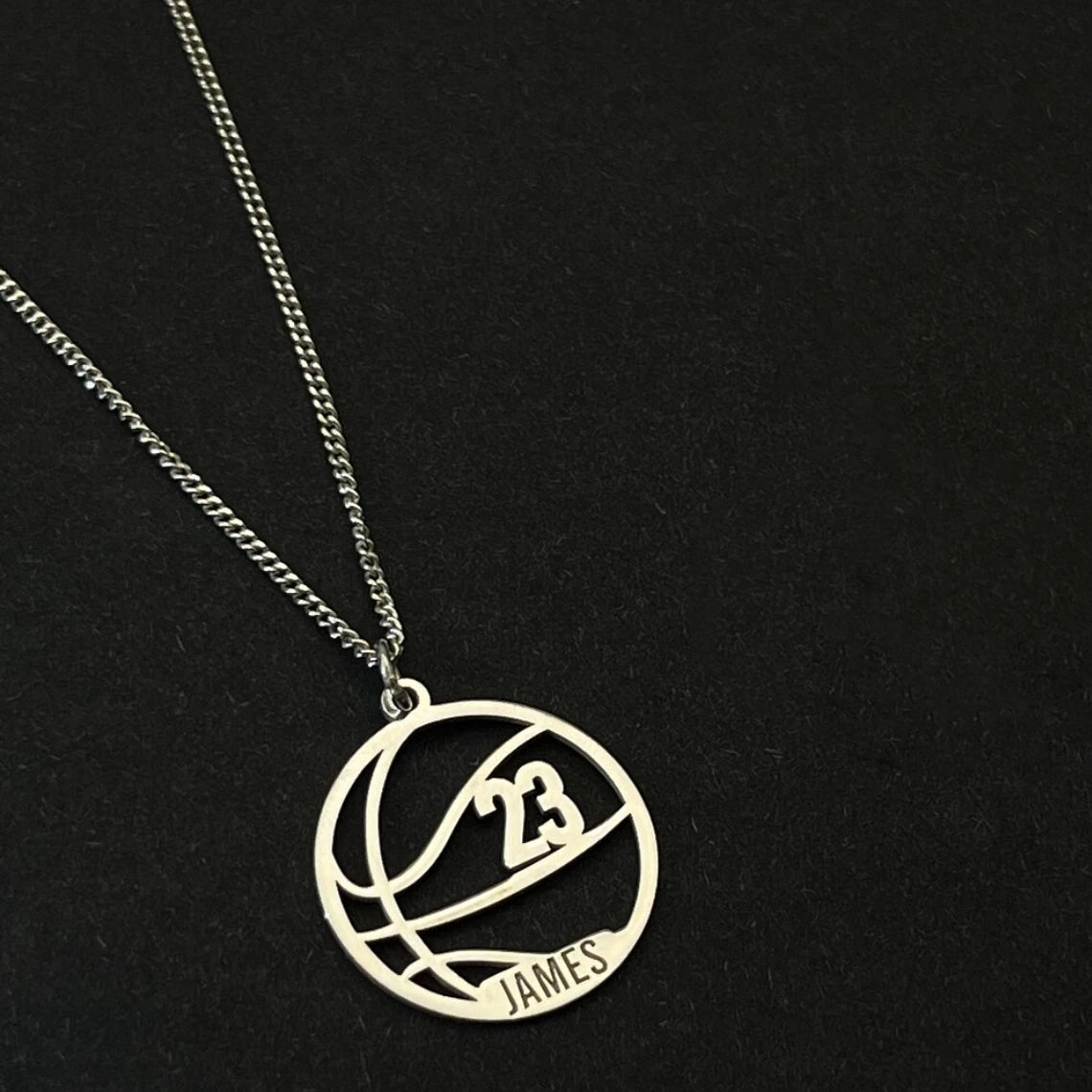 Custom Cuban Chain American Football Name Necklace Men Boy Jewelry Stainless Steel Basketball Nameplate Numbers Necklace Women