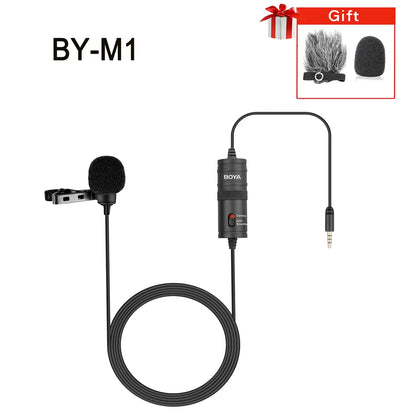 BOYA BY-M1 Condenser Lavalier Lapel Clip-on Microphone 3.5mm TRRS 6M Mic For PC iphone DSLR Camera YouTube Recording Streaming