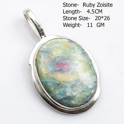 Genuine Moonstone Rose Quartz Pyrite Azurite  Pendant