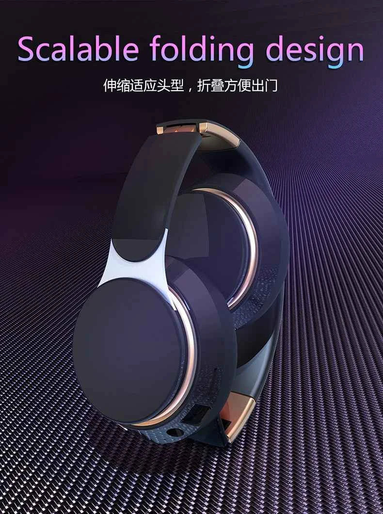 Headphones Bluetooth Wireless Headsets With Mic Music Gaming Sports Earpieces Great Bass Earphones Foldable Support TF SD-Card