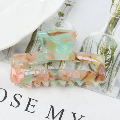 Mini Women's Hair Clips Colorful Geometric Hollow Crab Claw Clip Acetate Leopard Print Fashion Girls Hairpin Hair Accessories - AMULET RING STORE