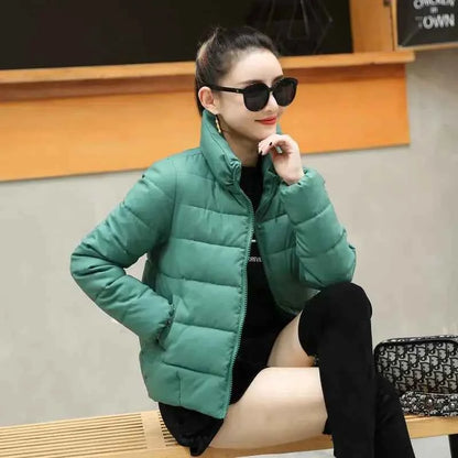 Red Quilted Padded Duck Down Short Woman Coat Thick Padding Jackets for Women Black Cropped Harajuku Fashion Winter Outer 2025