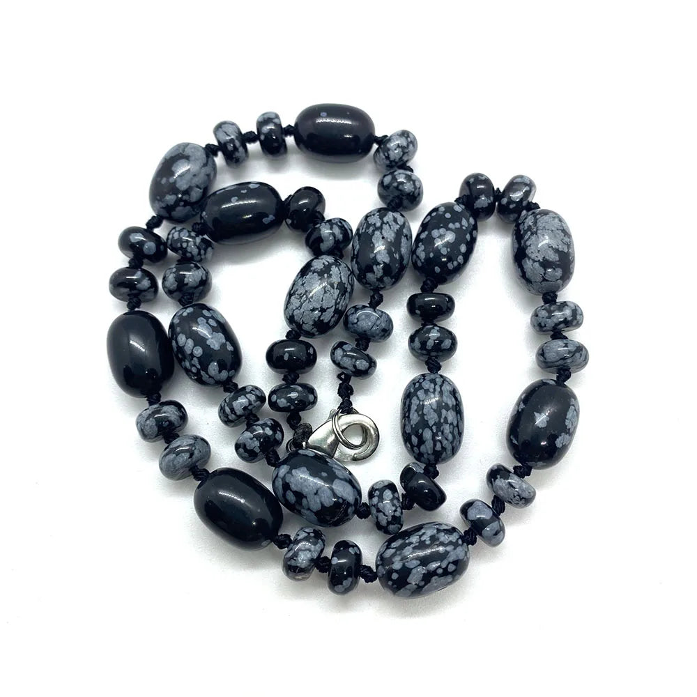 Natural Stone Malachite Lapis Lazuli Agate Necklace 10x14mm Cylindrical Beads 5x9mm Abacus Beads Ladies Necklace about 18 Inches - AMULET RING STORE