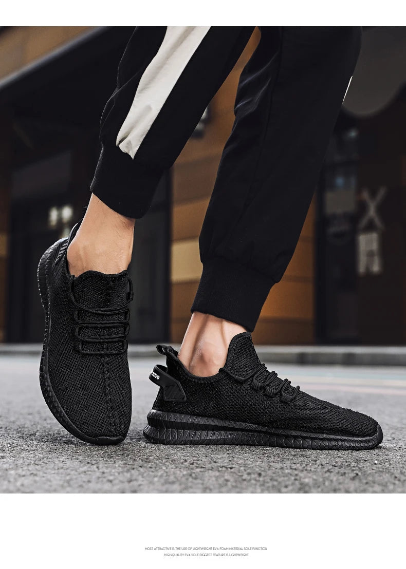 Men's Non-Slip Casual Sneakers Breathable Outdoor Jogging Training Hiking Sports Running Outdoor Women Weave Knit Lace Up Shoes - AMULET RING STORE