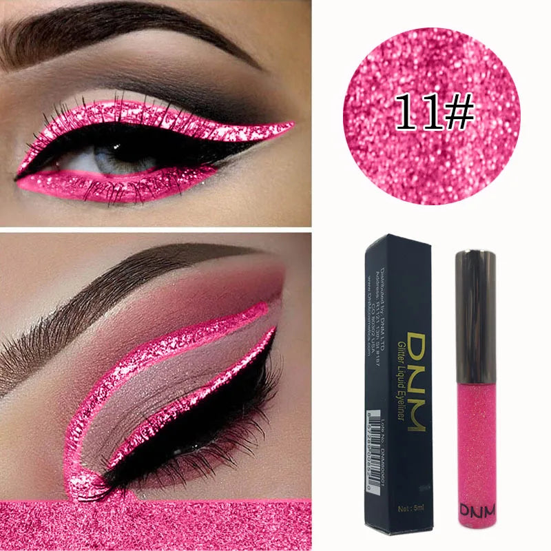 Glitter Eyeliner Vibrant Waterproof Long-Lasting for Flawless Eye Makeup Diamond Shiny Silver Rose Gold Eyeliner Beauty Cosmetic - AMULET RING STORE