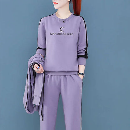 Spring Autumn Women Tracksuit Coats+Sweatshirts+Pants 3Pcs Suit Fashion Outfits Ladies Casual Clothing Sets Loose Sportswear