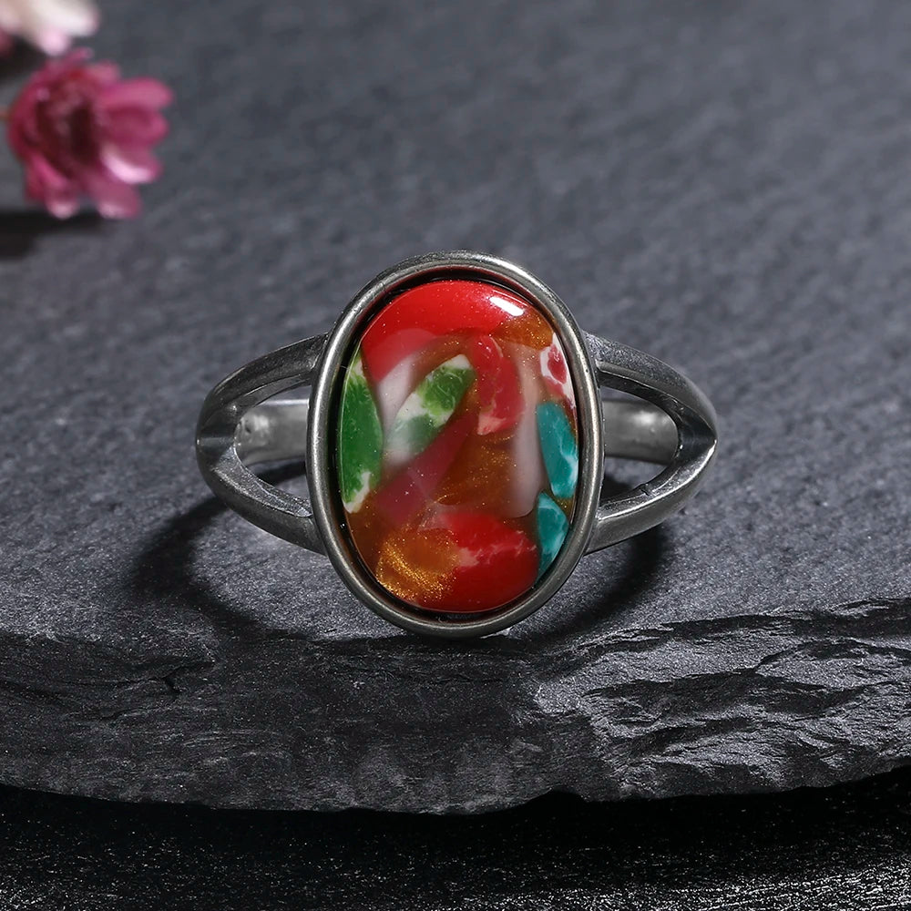 Vintage Natural Emperor Stone Ring S925 Silver Retro Hollow Luxury Fine Jewelry Wedding Gift for Women - AMULET RING STORE