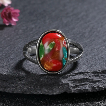 Vintage Natural Emperor Stone Ring S925 Silver Retro Hollow Luxury Fine Jewelry Wedding Gift for Women - AMULET RING STORE