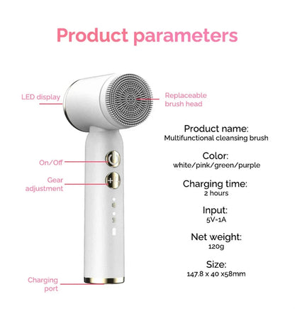 6 In 1 Electric Cleansing Brush Sonic Rotating Cleansing Brush Facial Clean and Remove Acne Pore Skin Rejuvenation Beauty Care