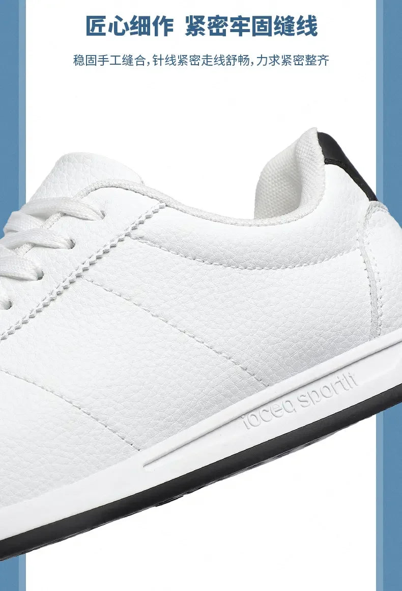 Leisure Running Summer Fashion Anti Slip Mountaineering PU Leather Sports Shoes Tennis Trend Hot Selling Men White Flat Shoes - AMULET RING STORE
