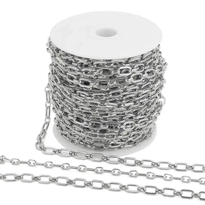1M Heavy Chunky Hip Hop Chain Stainless Steel Frosted Oval Link Chains for DIY Men Jewelry Making Punk Necklace Bracelet Chain - AMULET RING STORE