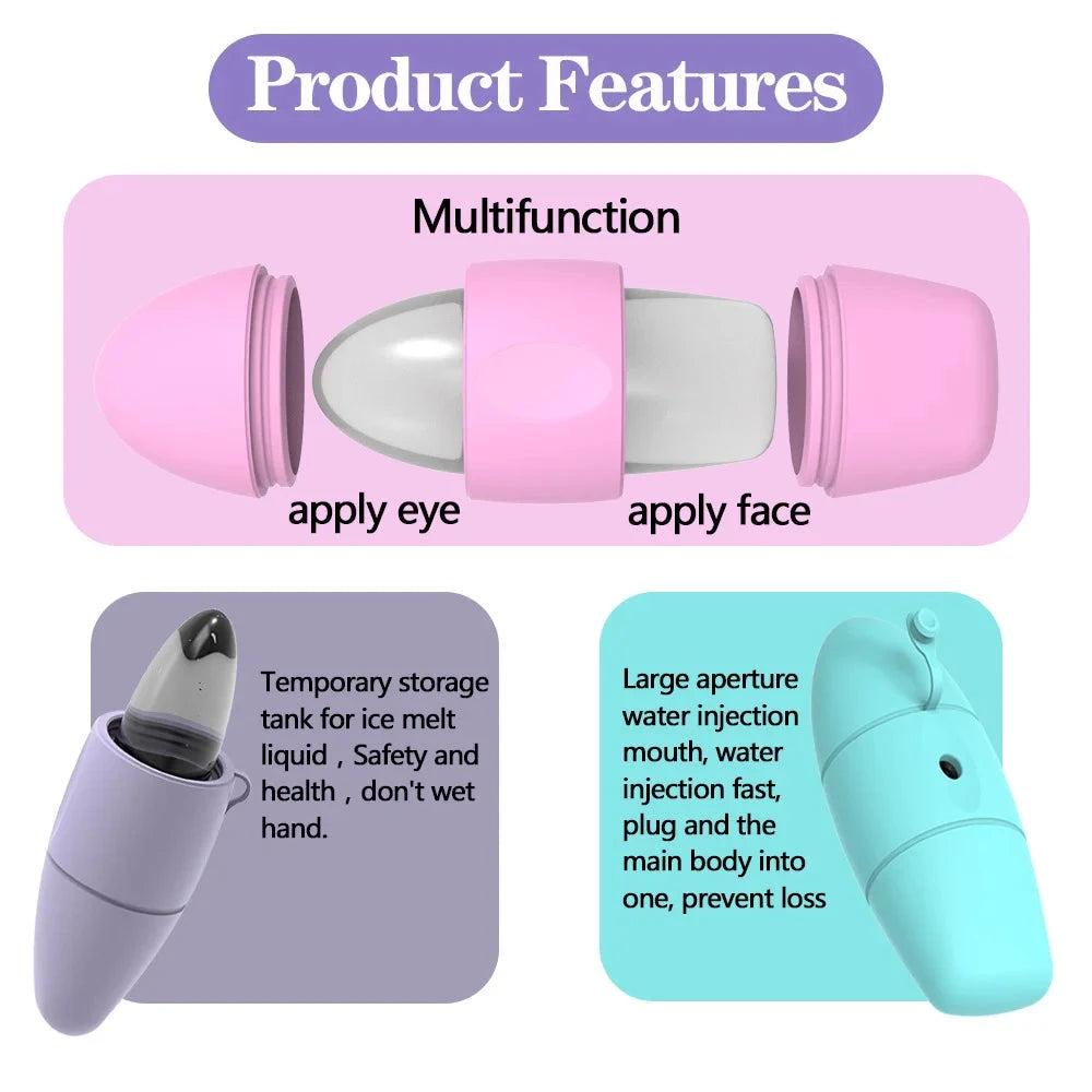 1PC Ice Face Roller Reusable Silicone Ice Mold Face Massage Eye Facial Beauty Skin Care Tools Apply Ice for Shrink Pores