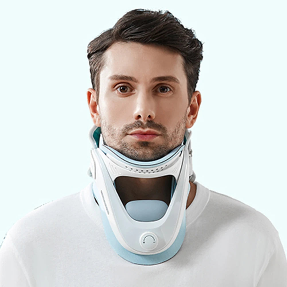 Cervical Traction Device & Neck Brace Set Neck Stretcher Adjustable Neck and Shoulder Relaxer Comfortable for Home Travel Office - AMULET RING STORE
