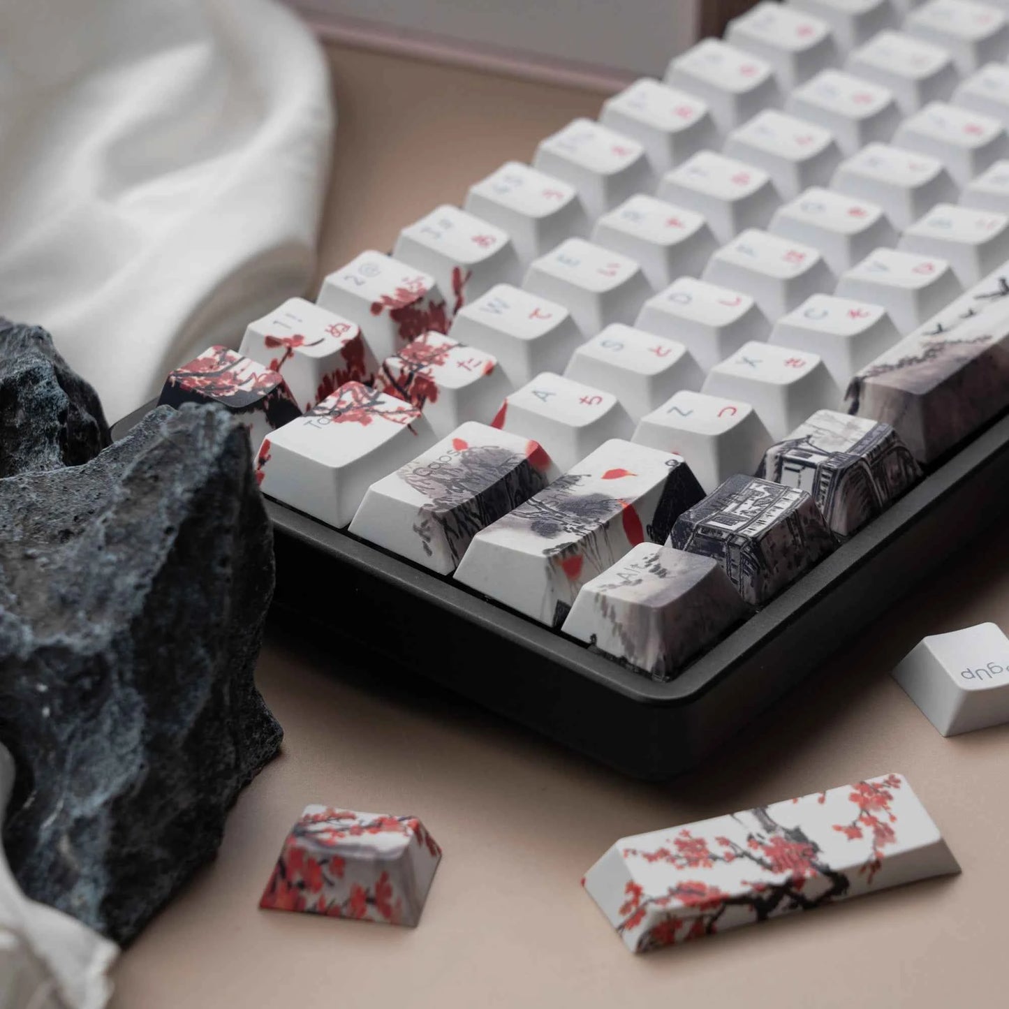 127 Keys Plum Blossom Top Backlit Cherry Profile Keycap PBT Keycap Dye-Sub Cherry MX Switches For Gamer Mechanical Keyboard