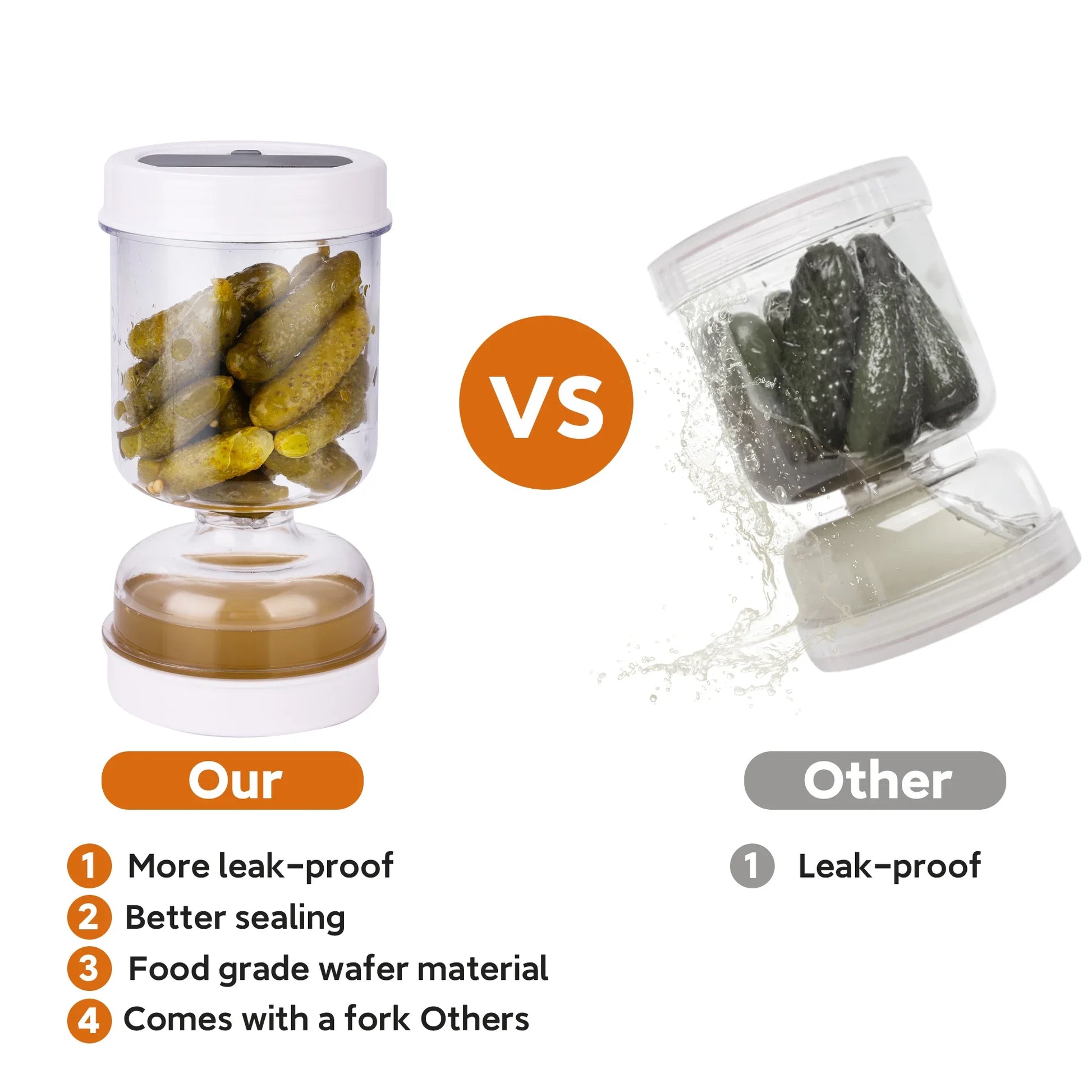 Pickle Olive Hourglass Jar Dry and Wet Dispenser with Strainer Flip Can for Food Storage Cucumber Olives Kitchen Supplies Tool - AMULET RING STORE