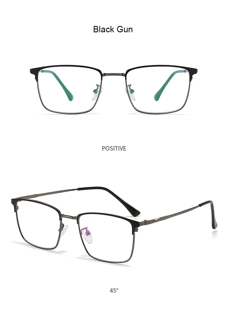 Men Prescription Glasses Optics Lenses  Reading Glasses Women Blue Light Blocking Myopia Eyewear Metal Titanium Eyeglasses Frame