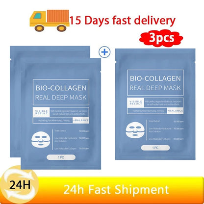 1/3/5/10PCS Bio Collagen Face Mask Anti Wrinkle Fade Face Fine Line Lift Firm Skin Anti-Aging Brighten SkinCare Korean Cosmetics - AMULET RING STORE