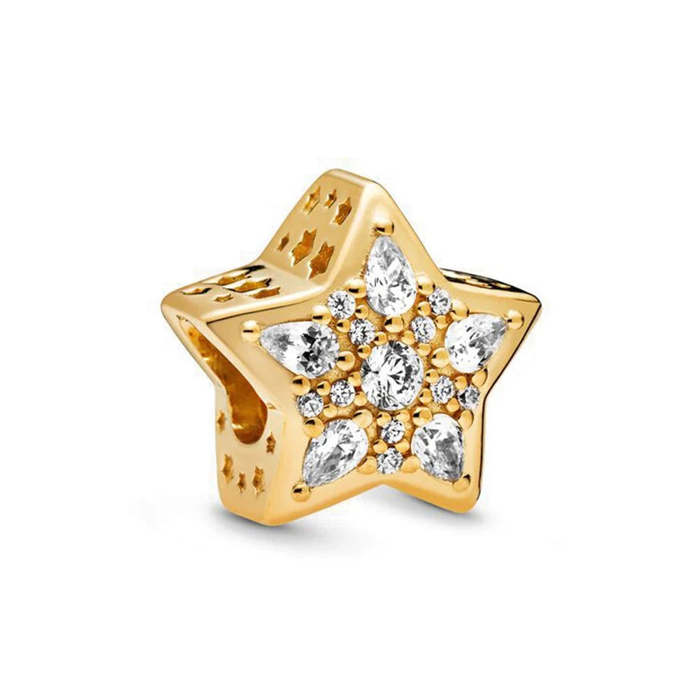 Gorgeous Splittable Sun & Moon, North Star & Lucky Love Heart Dangle Charm Fit Original Pan Bracelet DIY Jewelry Accessories - AMULET RING STORE