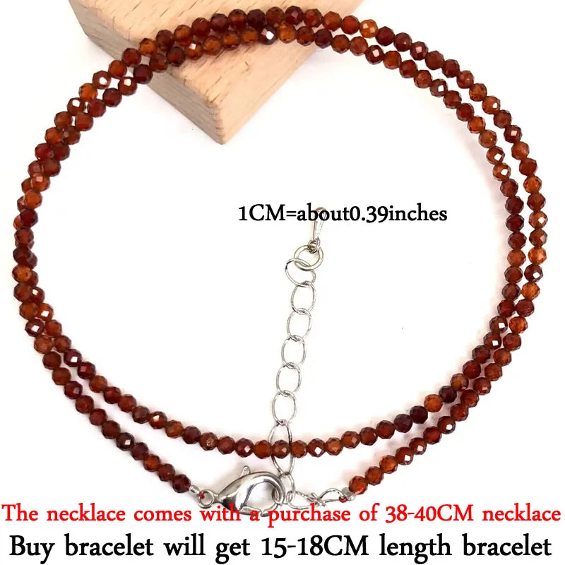 2-3mm Natural Stone Beaded Necklace Handmade Mini Tourmaline lapis crystal Energy Healing Female Bracelet for Women Jewelry Gift - AMULET RING STORE