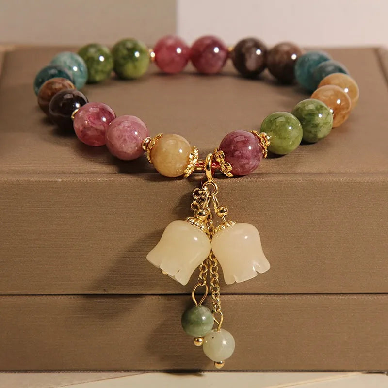 Natural Jade Agate Flower Bracelet Exquisite Sexy Young Girls Fashion Real Jewelry Best Selling Holiday Gifts