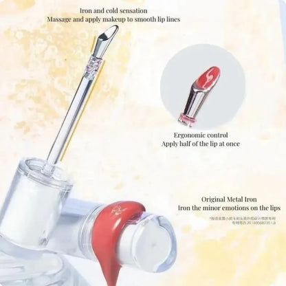 Judydoll Ice Iron Lip Glaze Lipsticks Non-Stick Cups Mirror Shine Watery Lip Lotion Metal Brush Head Makeup Cosmetics - AMULET RING STORE