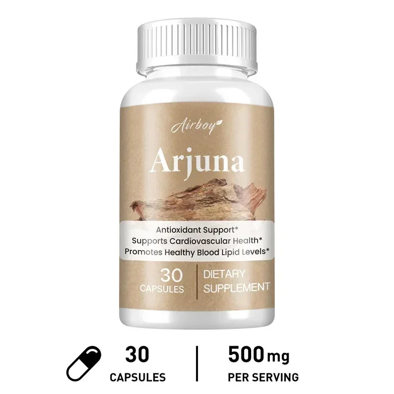 Arjuna Capsules - Supports Heart, Cardiovascular Health, Promotes Cellular Energy Production, Antioxidant, Non-GMO, Vegan - AMULET RING STORE
