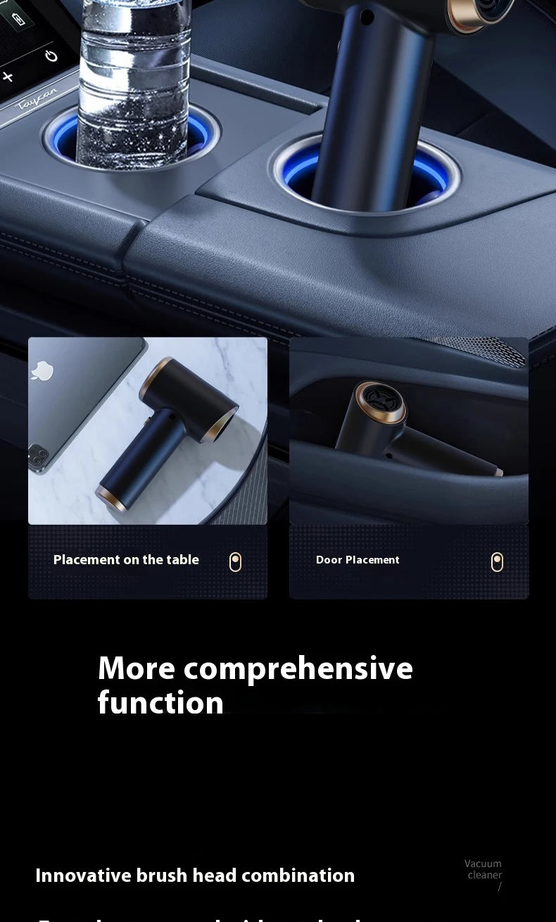 High power portable wireless vacuum cleaner, compatible with both car and home use, equipped with various accessories