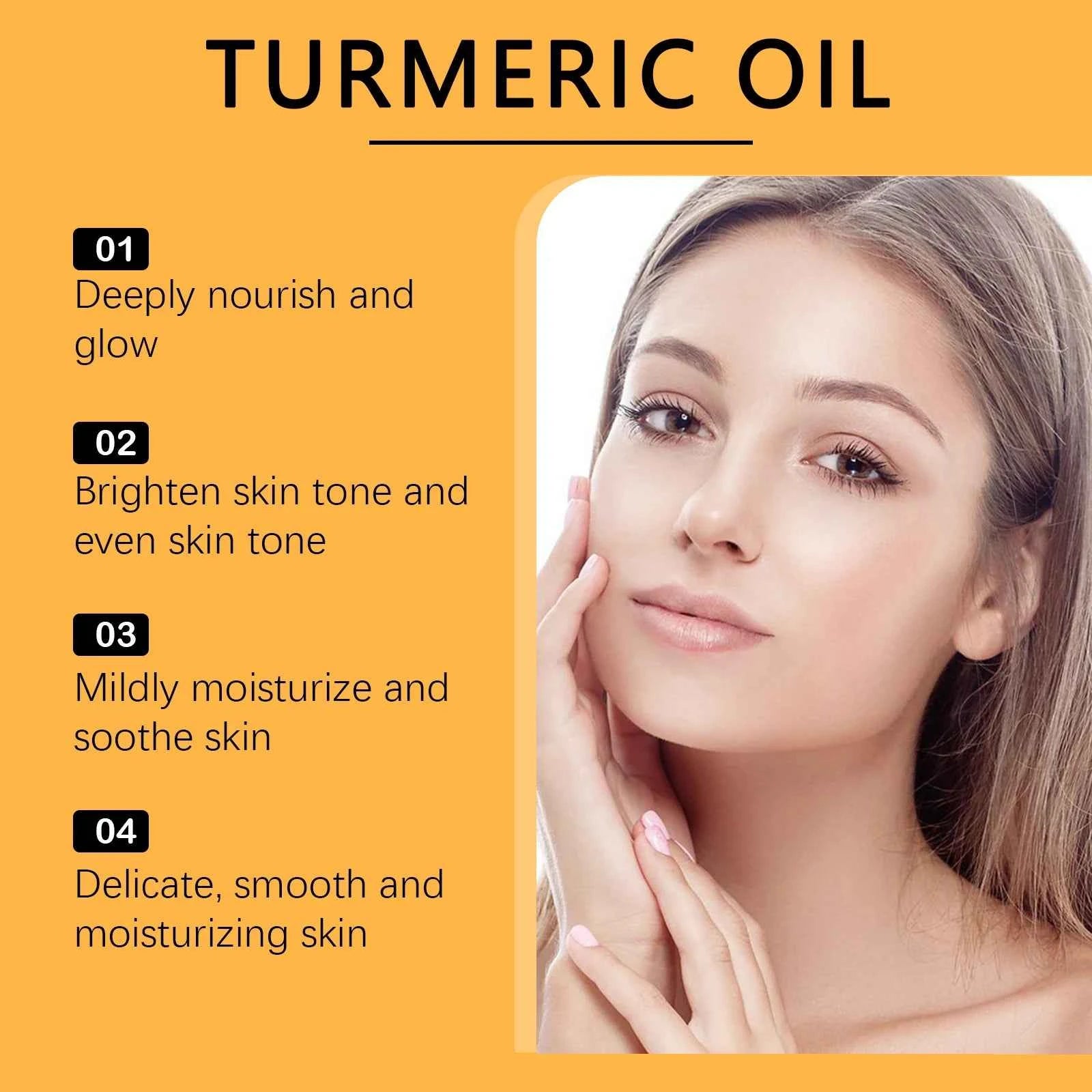 EELHOE Turmeric Essence Oil 30ml Shrink Pores Deep Moisturizing Hydration Repair Damaged Skin Facial Body Massage Oil Skin Care