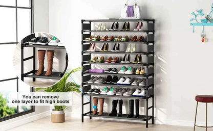 Multi-layer storage Rack, Large Capacity Organizer, bedroom furniture Shoe Shelf for 50 Pair, Book shelf, Versatile usage