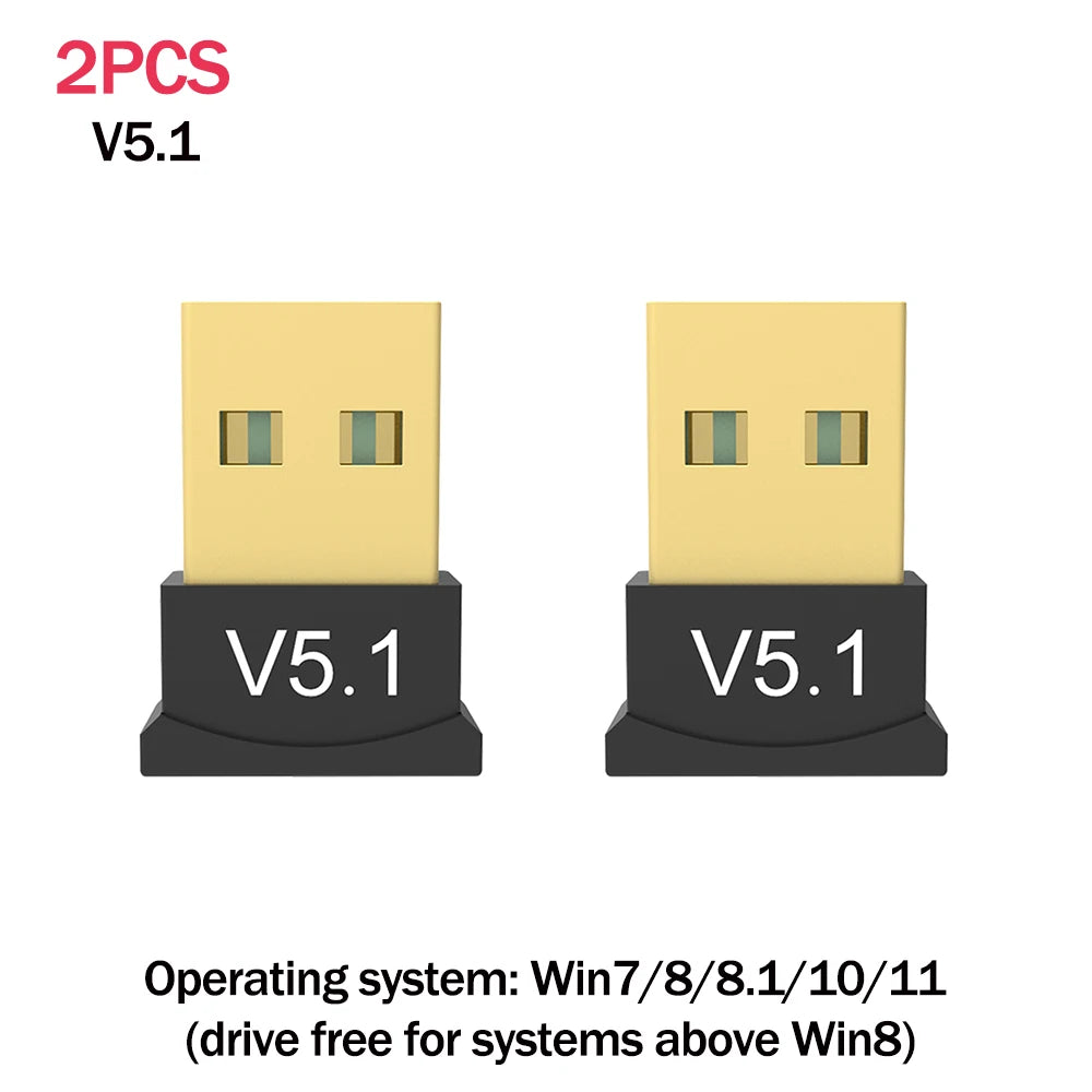Wireless Audio Adapter Bluetooth-Compatible 5.0/5.1 Dongle 2.4G Audio Receiver Support Win7/8/8.1/10 for Computer Tablet Desktop - AMULET RING STORE
