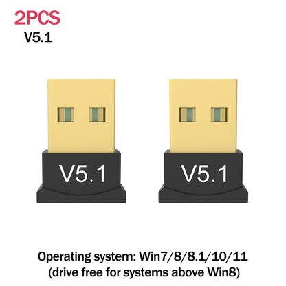 Wireless Audio Adapter Bluetooth-Compatible 5.0/5.1 Dongle 2.4G Audio Receiver Support Win7/8/8.1/10 for Computer Tablet Desktop - AMULET RING STORE