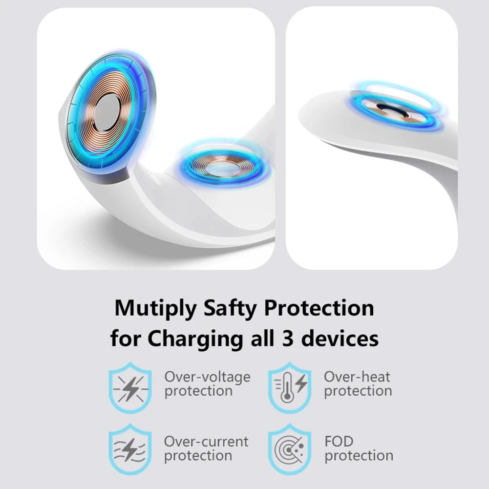 4 in 1 Magnetic Fast Charging Dock Station QC3.0 PD with Desk Lamp Wireless Charger Station Holder for iPhone AirPods IWatch