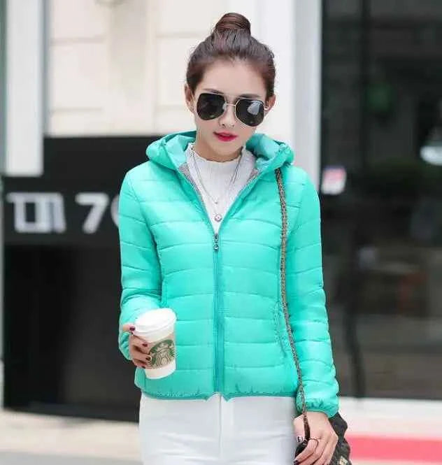Down Jacket for Women Trend Korean Style Ultra Light Hit Hooded Coat Coats Lightweight Padded Puffer Jackets Female Winter 2025