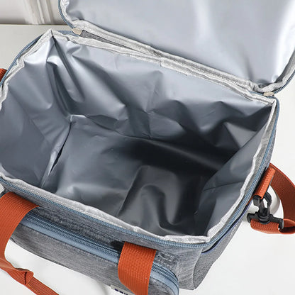 1PC Double Layer Lunch Bag Large Capacity Thermal Insulation Lunch Bags Leakproof Cooler Tote For Men Women Work Picnic School