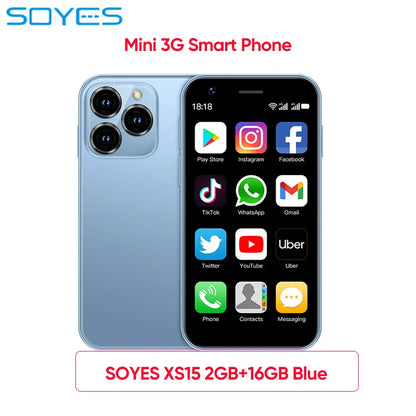 SOYES XS16/XS15 Mini Android Smartphone 3G/4G Network 2GB RAM 16GB ROM 3" Display 5MP Camera Dual SIM With Play Store WhatsAPP - AMULET RING STORE
