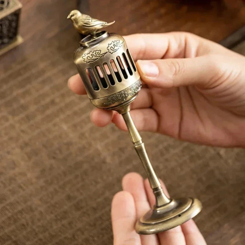 Magpie Hollow Lamp Sandalwood Fragrance Censer Smoking Backflow Incense Holder Tea House Ornaments Study Room Home Decor - AMULET RING STORE