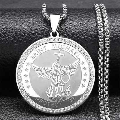 Seven Archangels Medal Angel Necklace for Women Men