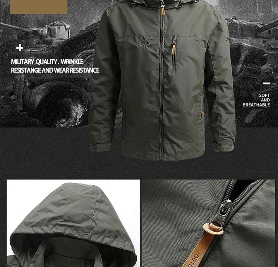 Winter Jacket Fashion Coat Hoodies Camping Hiking Jacket Men's Casual Waterproof Jacket Windbreaker Men Outerwear Men's Clothes