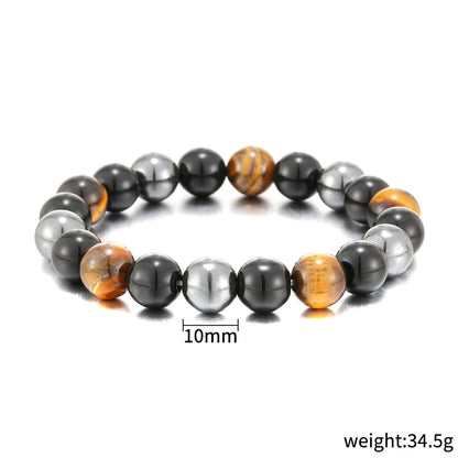 Natural Black Obsidian Hematite Tiger Eye Beads Bracelets Men for Magnetic Health Protection Women Soul Jewelry Pulsera Hombre