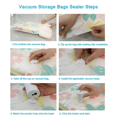 Cordless Electric Vacuum Bag Sealer Pump, Portable USB Charge Vacuum Compression Machine for Food Clothes Storage Bags - AMULET RING STORE