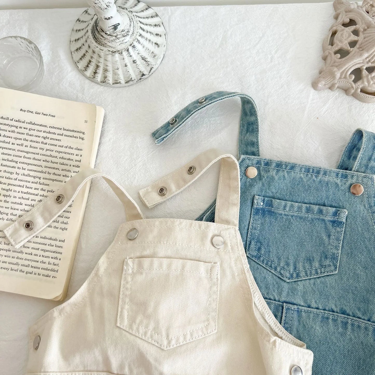 Cute Baby Pocket Overalls Denim Overalls Baby Fashion One-piece Romper 0-3T Newborn Boy Girls Clothes - AMULET RING STORE