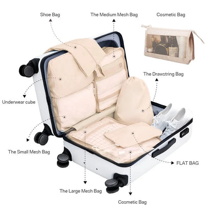 8/7/6 pieces Set Travel Organizer Storage Bags Suitcase Packing Set Storage Cases Portable Luggage Organizer Clothe Shoe Pouch - AMULET RING STORE