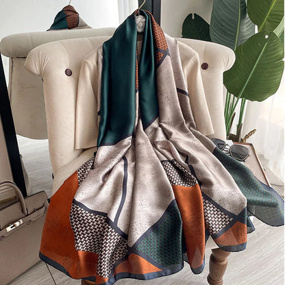 Spring Scarf Women's Luxury Design Polyester Material Smooth Scarf Soft Shawl Beach - AMULET RING STORE