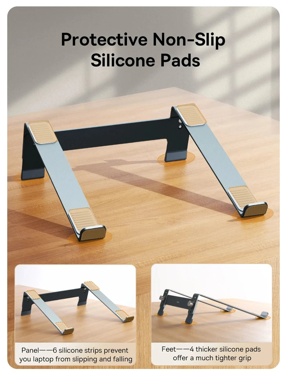 Baseus Laptop Stand Support for Notebook Aluminum Alloy 4 Gears Adjustable Vertical Stand For Macbook Air Pro 17'' Laptop Stand - AMULET RING STORE