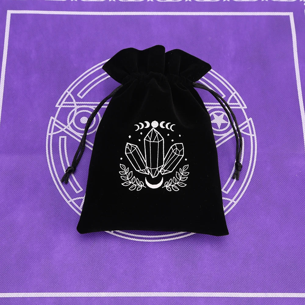Tarot Card Bag Composite Fleece Drawstring Storage Bag Tarots Storage Bag Dice Bag Rune Jewelry Pouch Christmas Party Gift Pouch - AMULET RING STORE