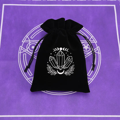 Tarot Card Bag Composite Fleece Drawstring Storage Bag Tarots Storage Bag Dice Bag Rune Jewelry Pouch Christmas Party Gift Pouch - AMULET RING STORE